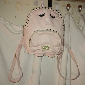 Luz Betsey By Betsey Johnson Pink, White & Black Cat Backpack